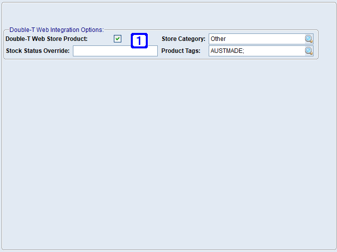 Product Masterfile Maintenance eCommerce Integrations Tab Screen