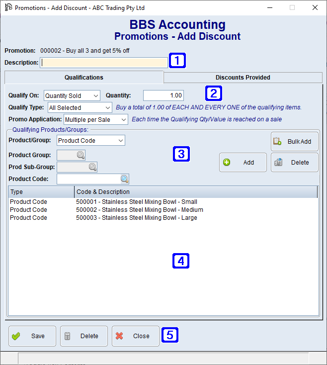 Promotions - Add Discount - Qualifications Screen Promotions - Add Discount - Qualifications Screen